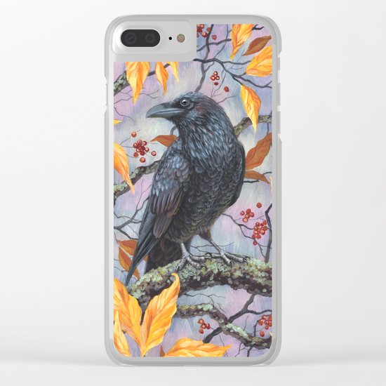 Autumn Raven Clear iPhone Case