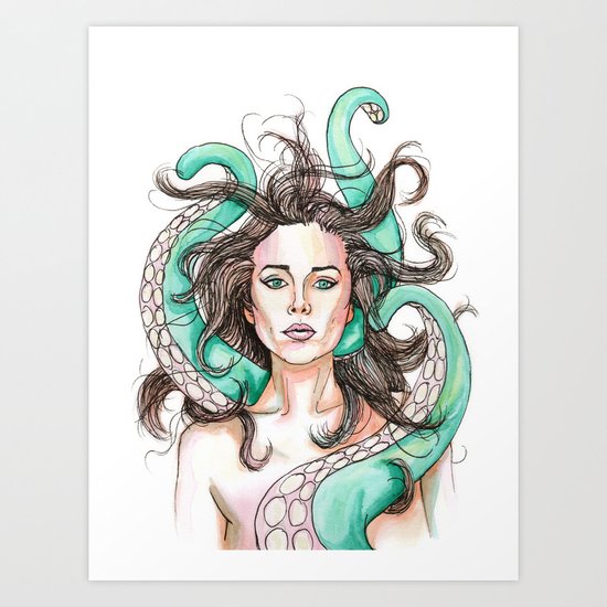 tentacle woman Art Print