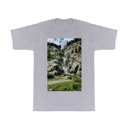 waterfall rope bridge kaunertal alps tyrol austria europe 2 T Shirt | Peak, Kaunertal, Hiking, Vacation, Summer, Alpine, Waterfall, Panorama, Nature, Forest 