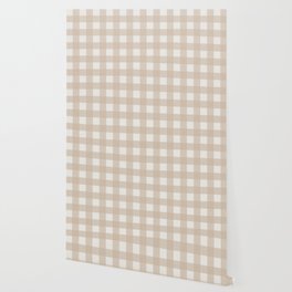 Gingham Cloth / Beige Checks Wallpaper