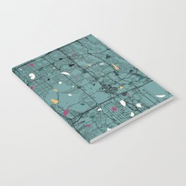 Orlando USA. City Map - Blue Terrazzo Collage Notebook