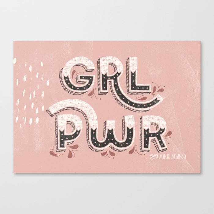 GRL PWR - Pink Canvas Print