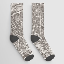 Large Map of Paris from 1618 Socks