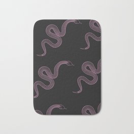 Tell Me - Snake Illustration Bath Mat | Scales, Graphicdesign, Illustration, Black, Occult, Animal, Reptile, Magic, Magical, Mystical 