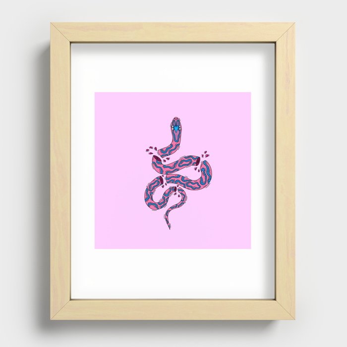 Choped Up Pink Snake  Recessed Framed Print