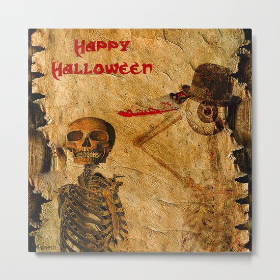 Halloween for Monsieur Bone Metal Print