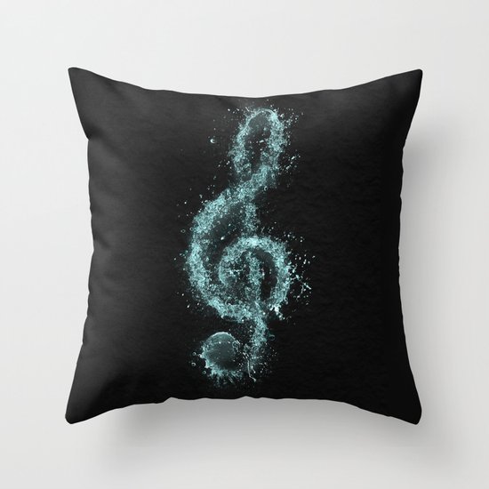 Splash music Throw Pillow