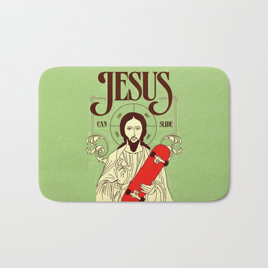Jesus can slide Bath Mat