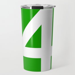 Number 4 (White & Green) Travel Mug