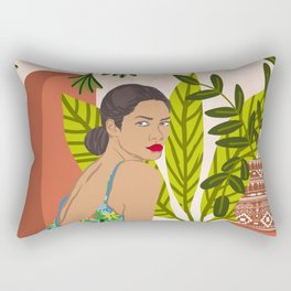 Anything worth having, is worth the wait, Morocco Architecture Bohemian Brown Woman Diversity Nature Rectangular Pillow