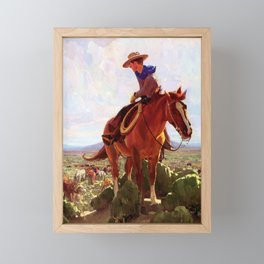 “Horse Herder” by W Herbert Dunton Framed Mini Art Print