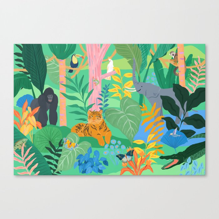 Playful Jungle Canvas Print
