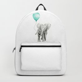 Baby Elephant with Aqua Balloon Backpack