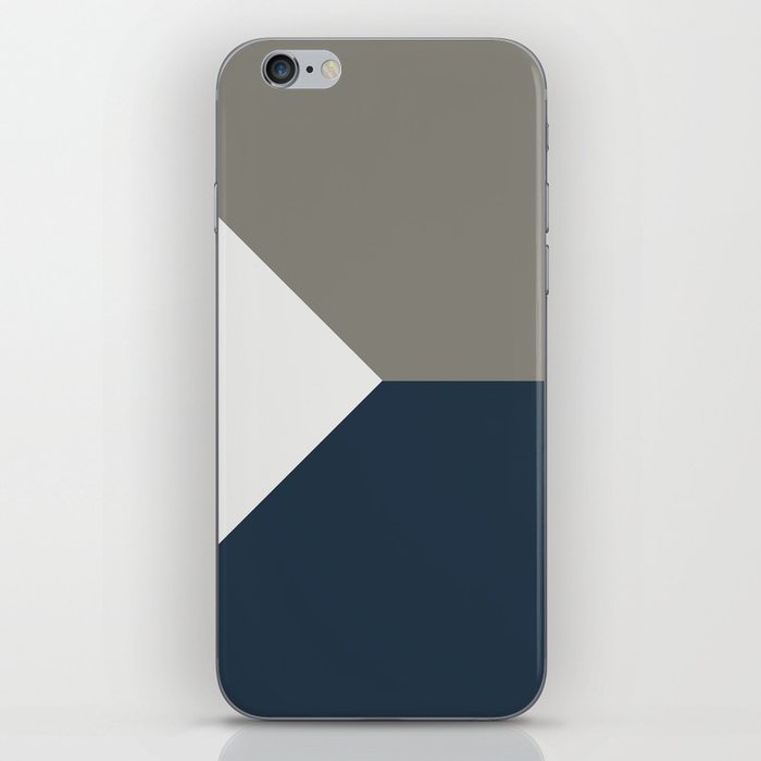 Blue Grey White Abstract Geometric Art iPhone Skin