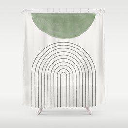 Green Moon Arch Shower Curtain