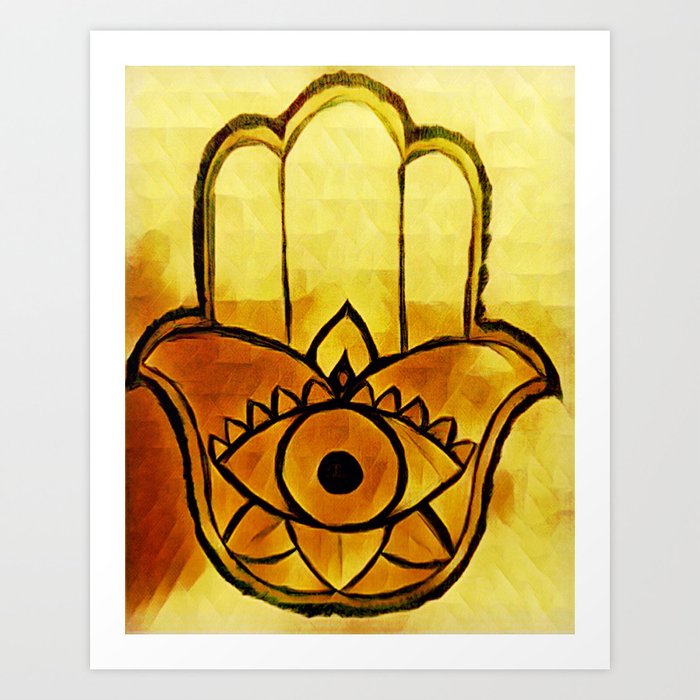 Golden Hamsa Art Print