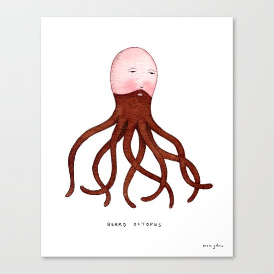 Beard Octopus Canvas Print