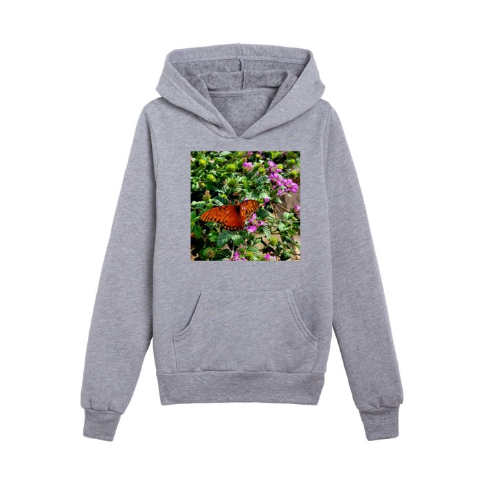 Vibrant Butterfly Kids Pullover Hoodie
