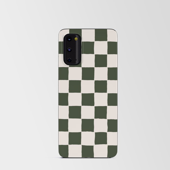 Groovy Dark Green Checker Android Card Case