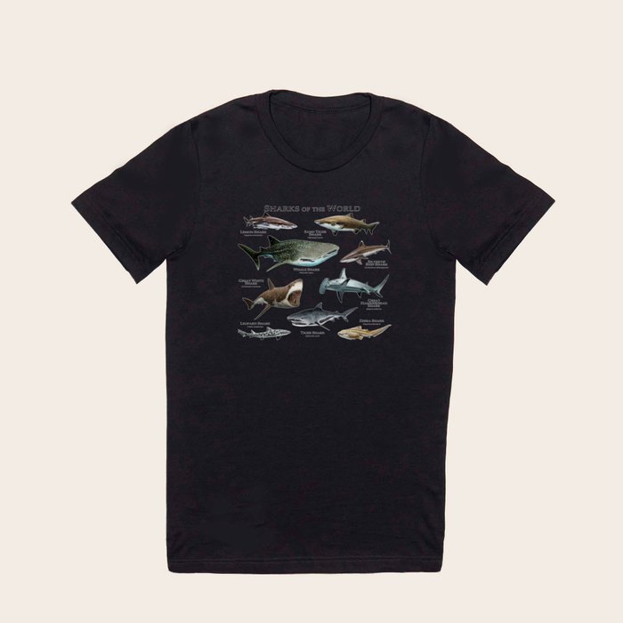Sharks of the World T Shirt by Wildlife Art by Roger Hall Society6