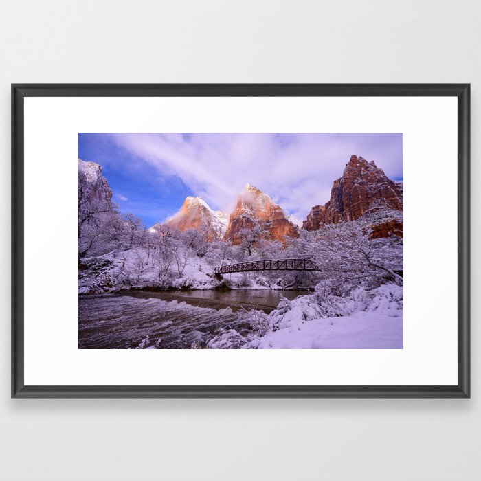 Winter Snow 2828 - ZION National Park, Utah Framed Art Print