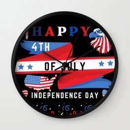 Happy 4th Of July Happy Independence Day Wall Clock