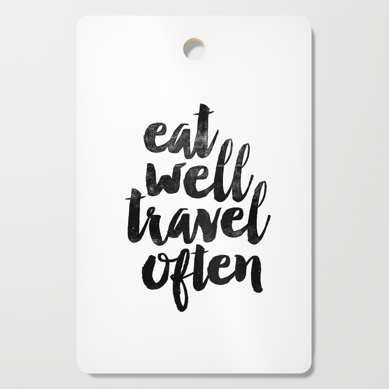 Eat Well Travel Often Black And White Typography Poster Black