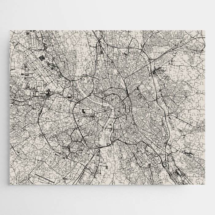France, Toulouse Authentic Map Jigsaw Puzzle