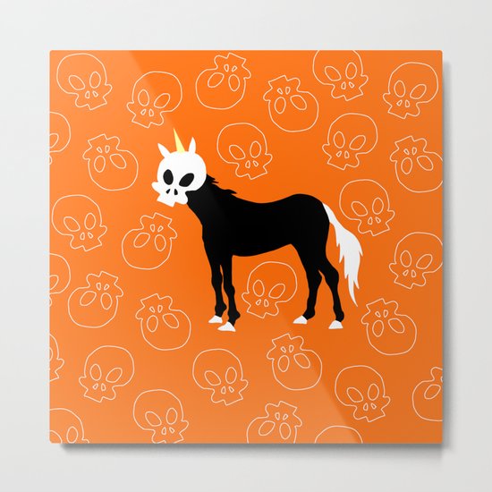 Skullhead Unicorn Metal Print