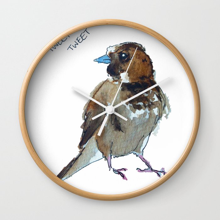 Brown Sparrow Wall Clock