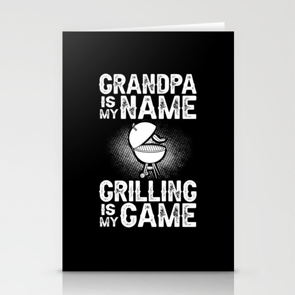 Grandpa Grilling BBQ Grill Smoker Master Stationery Cards