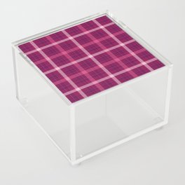 Abstract Pink Farmhouse Style Gingham Check Tartan  Acrylic Box