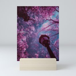 Fairy tale spring; cherry blossom tree canopy in the park at sunrise color magical realism portrait photograph / photography Mini Art Print