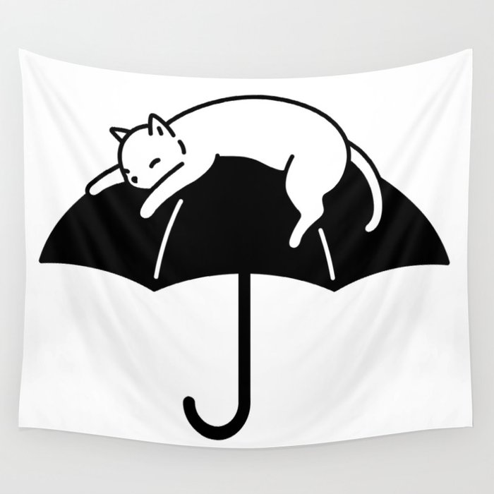 Cat & Umbrella / Type A Wall Tapestry