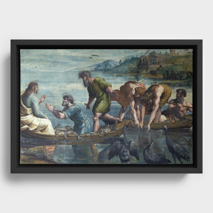 Raphael's The Miraculous Draft of Fishes  Framed Canvas