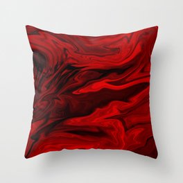 Blood Red Marble Throw Pillow