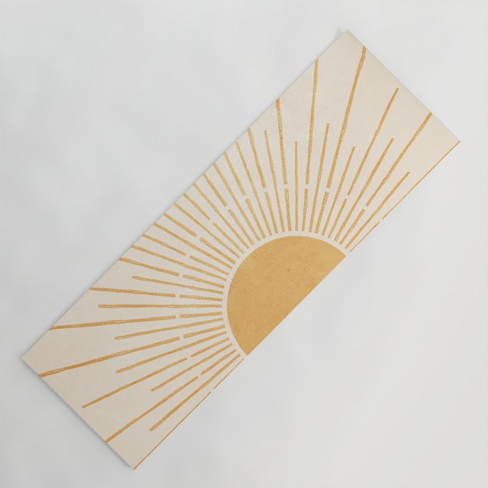 Boho Sun no. 5 Yellow Yoga Mat by Apolo Prints