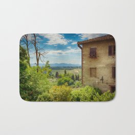 Tuscany, Italy Bath Mat | Tuscany, Vintage, Village, Siena, Italy, Photo, Color, Sangimiagnano, Architecture, Europe 