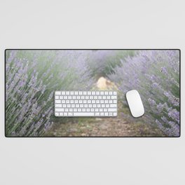 The Path Through Lavender Landscape Photograph Desk Mat
