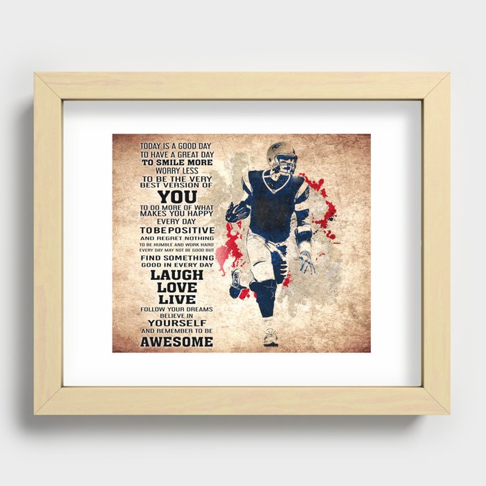 America Football Today Is A Good Day To Happy Recessed Framed Print