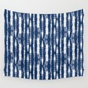 Shibori Stripes Indigo Blue Wandbehang