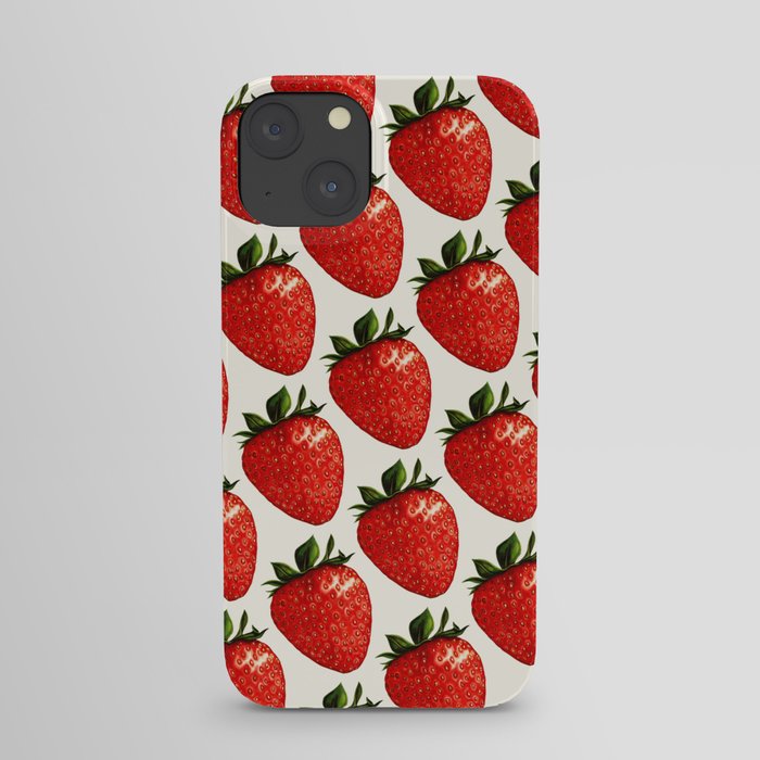 Strawberry Pattern - White iPhone Case