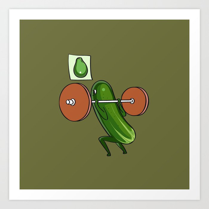 Cucumber Squats Art Print