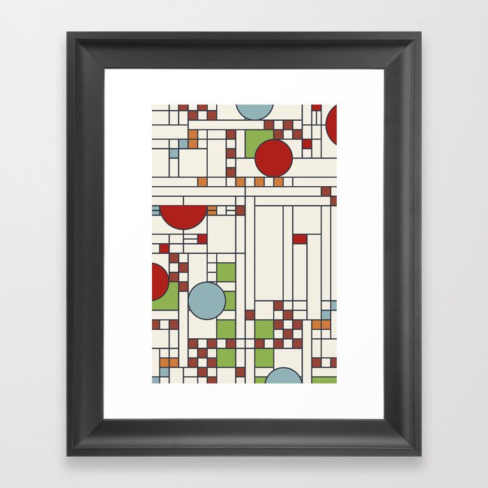 Stained glass pattern S02 Framed Art Print