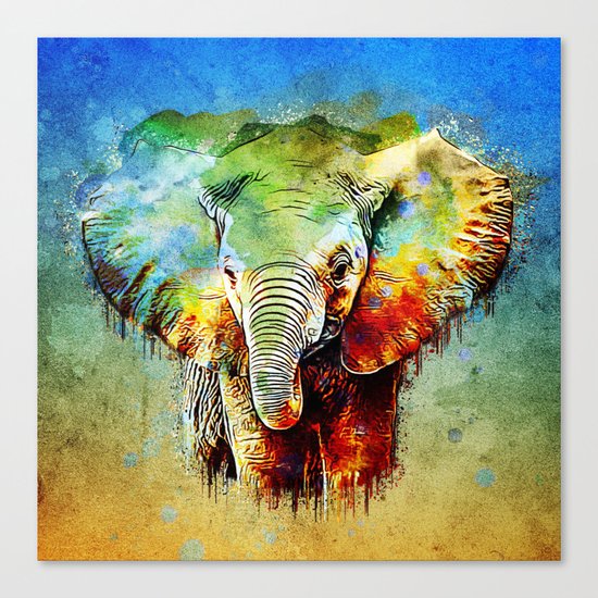 watercolor elephant Canvas Print