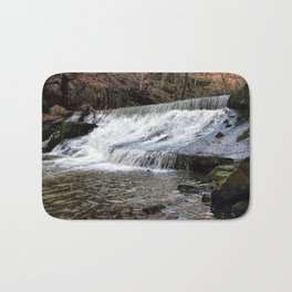 River Spodden falls Bath Mat | River, Waterscape, Unitedkingdom, Riverspodden, Water, Naturereserve, Waterfall, Photo, Digital, Waterfallhealeydell 