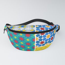 Moroccan pattern, Morocco. Patchwork mosaic with traditional folk geometric ornament. Tribal orienta Fanny Pack