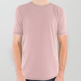 Baby Pink Solid Color All Over Graphic Tee