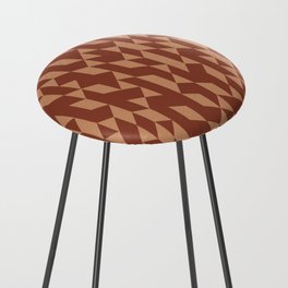 Abstract Geometric Pattern Terracotta Counter Stool