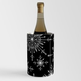 Winter Wonderland Snowflakes Black and White Wine Chiller